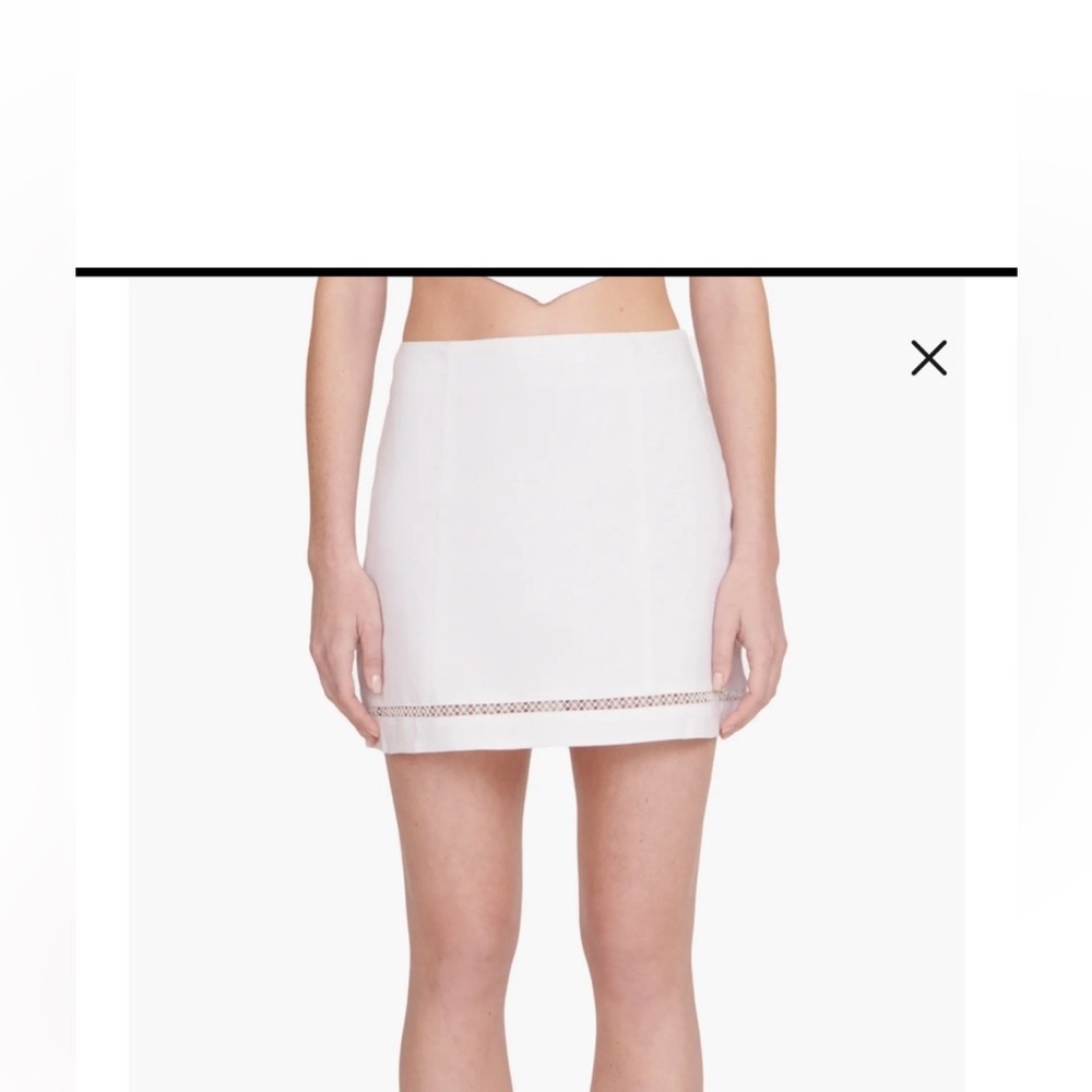 STAUD Tori White Linen Mini Skirt. This skirt runs a little small. NWT